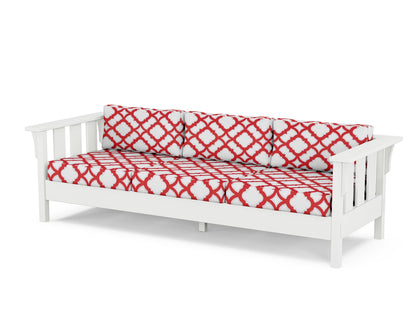 Martha Stewart by POLYWOOD® Acadia Deep Seating Sofa in White / Trellis Crimson