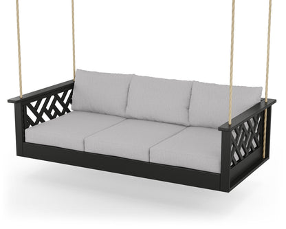 POLYWOOD® Chippendale Daybed Swing in Black / Granite