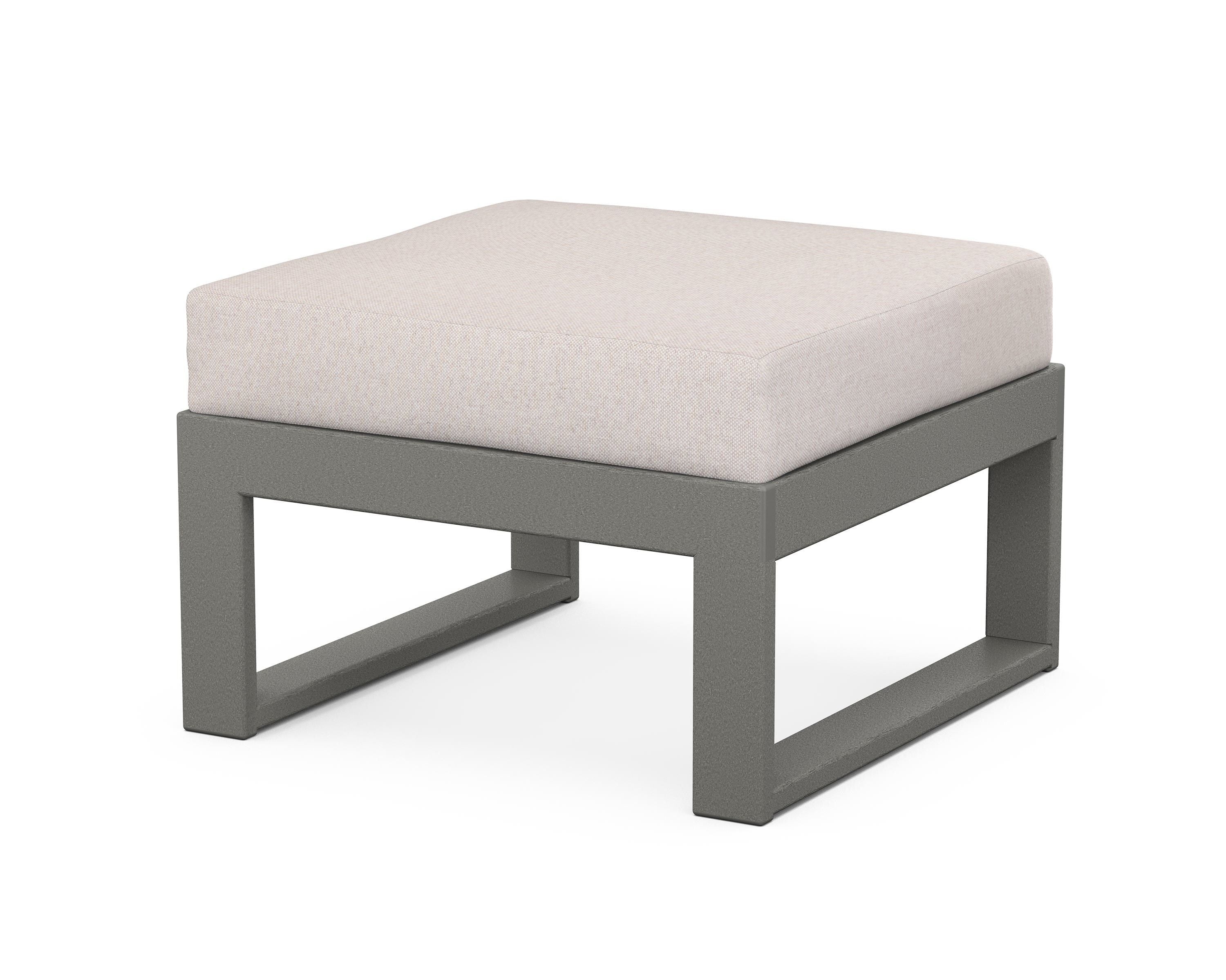 Unbranded Modular Ottoman - Modern in Slate Grey / Dune Burlap