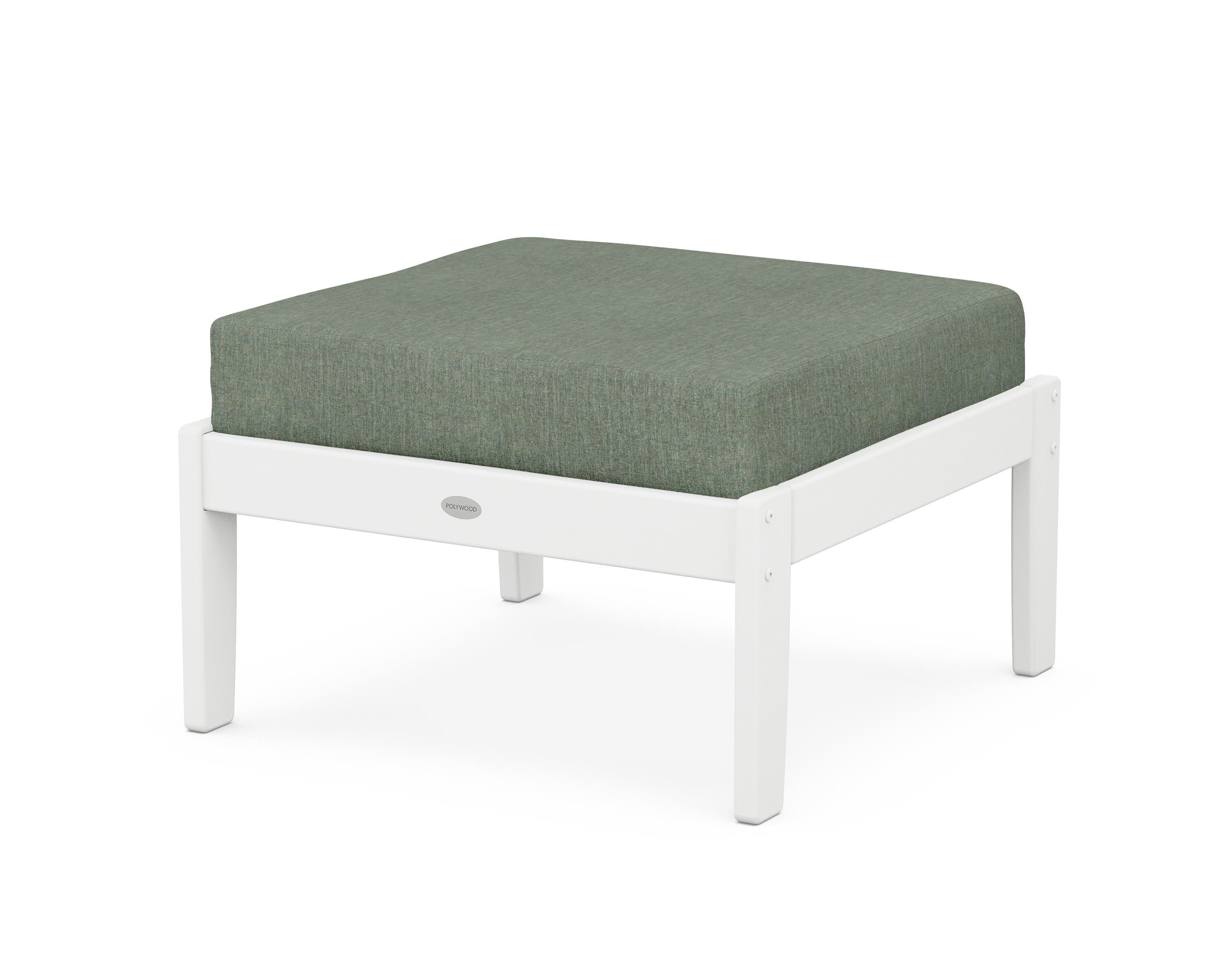 POLYWOOD® Braxton Deep Seating Ottoman in White / Cast Sage