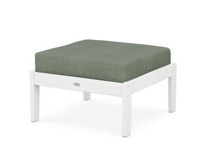 POLYWOOD® Braxton Deep Seating Ottoman in White / Cast Sage