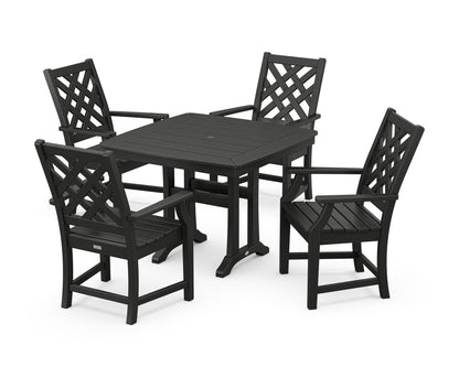 Country Living Wovendale 5-Piece Dining Set with Trestle Legs in Black