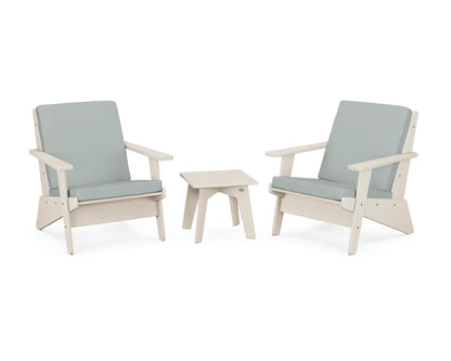 POLYWOOD® Riviera Modern Lounge 3-Piece Set in Sand / Spa