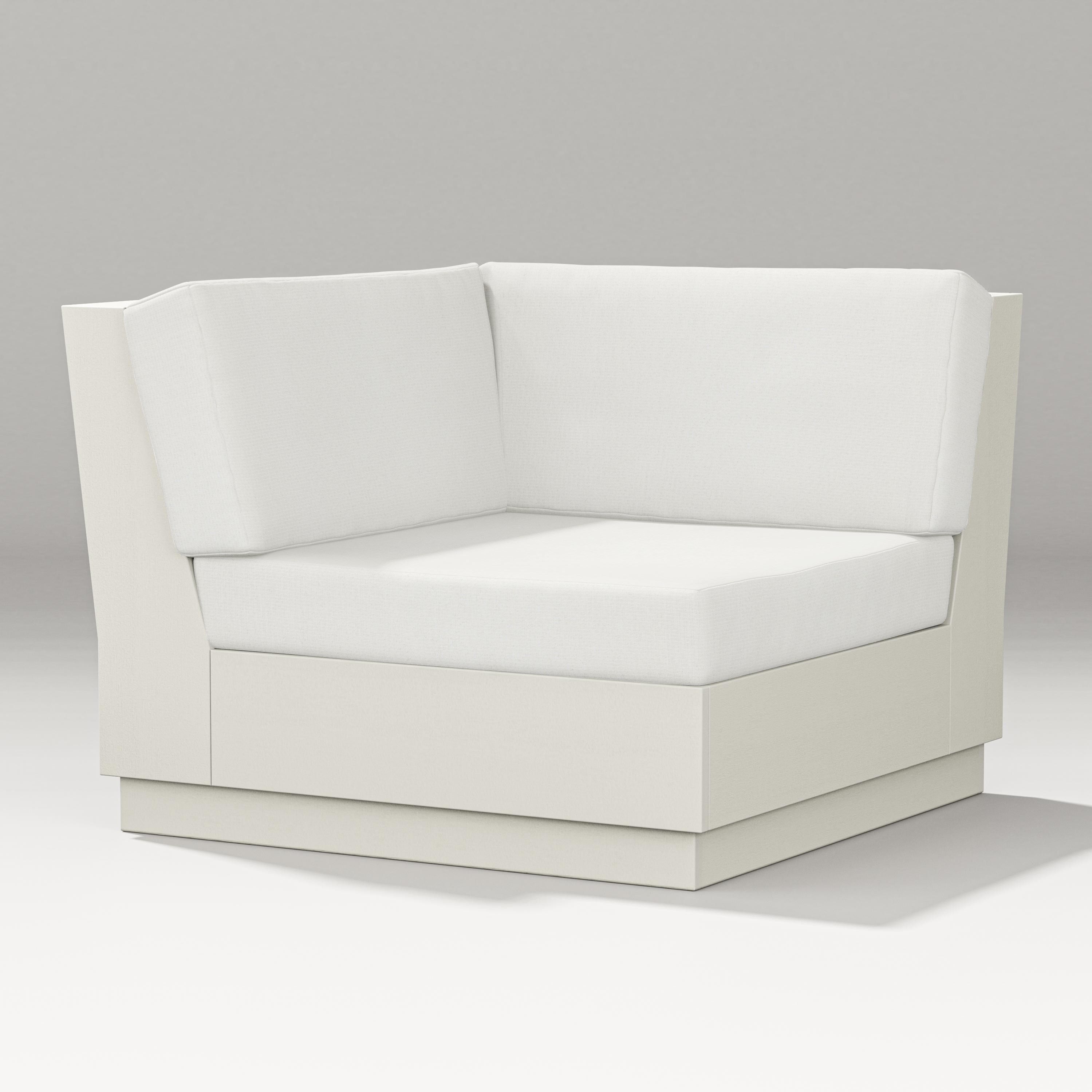 PW Designer Series Elevate Modular Corner Chair in Vintage White / Natural Linen