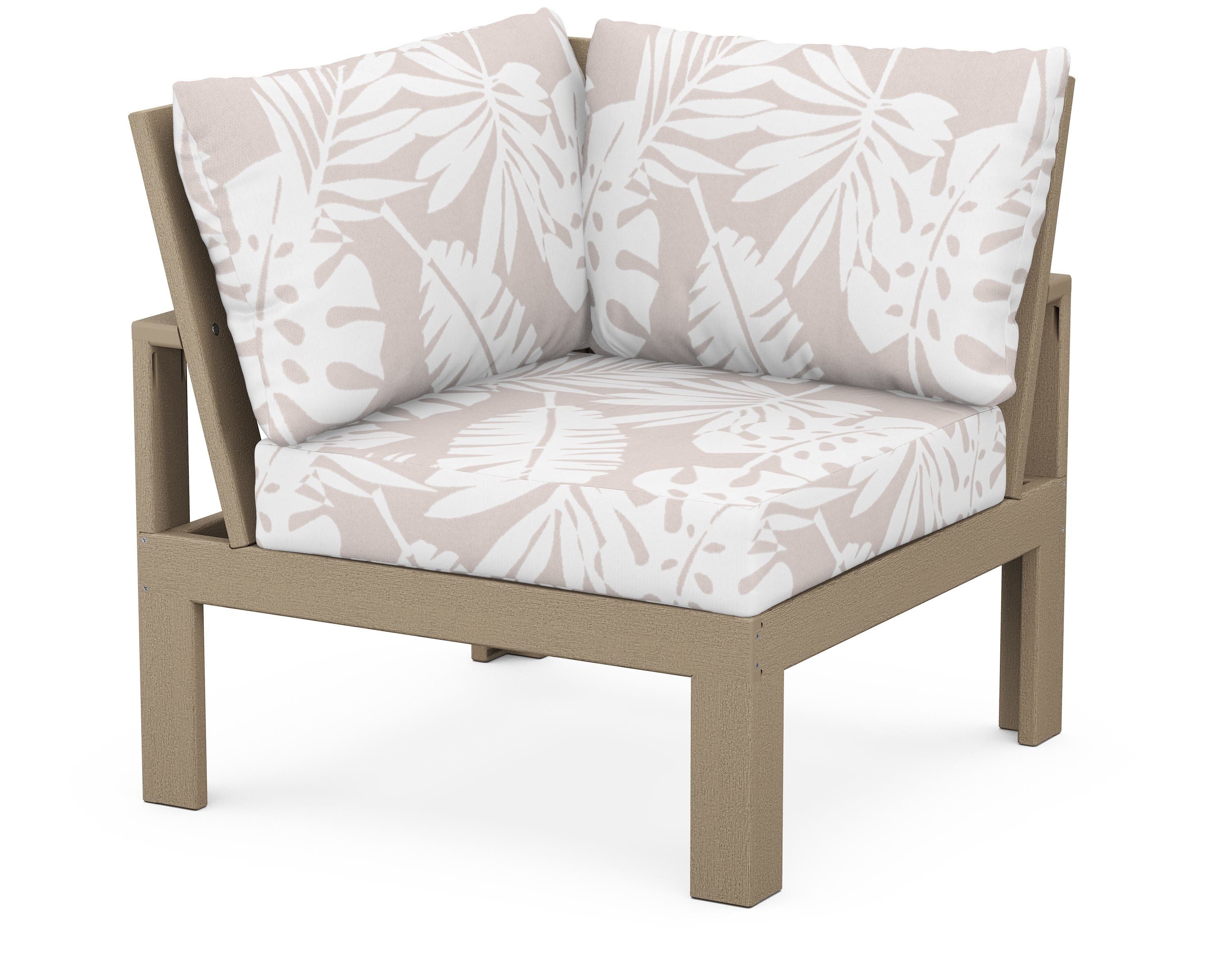 Unbranded Modular Corner Chair in Vintage Sahara / Leaf Dune Burlap