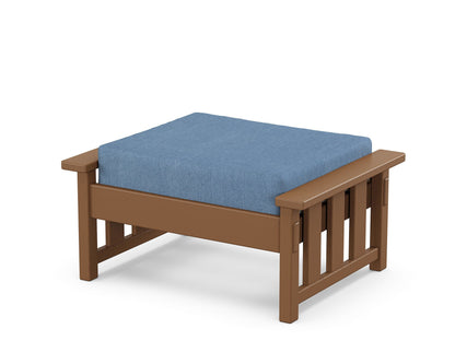 Martha Stewart by POLYWOOD® Acadia Deep Seating Ottoman in Teak / Sky Blue