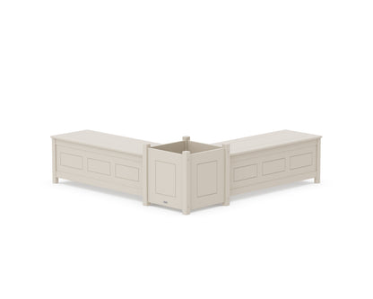 Country Living 48" Country Living L- Shaped Planter Storage Bench Set- Large in Sand