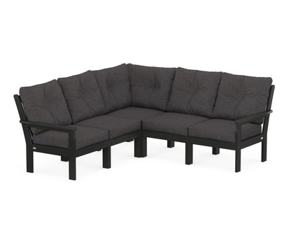 POLYWOOD® Vineyard 5-Piece Sectional in Black / Ash Charcoal