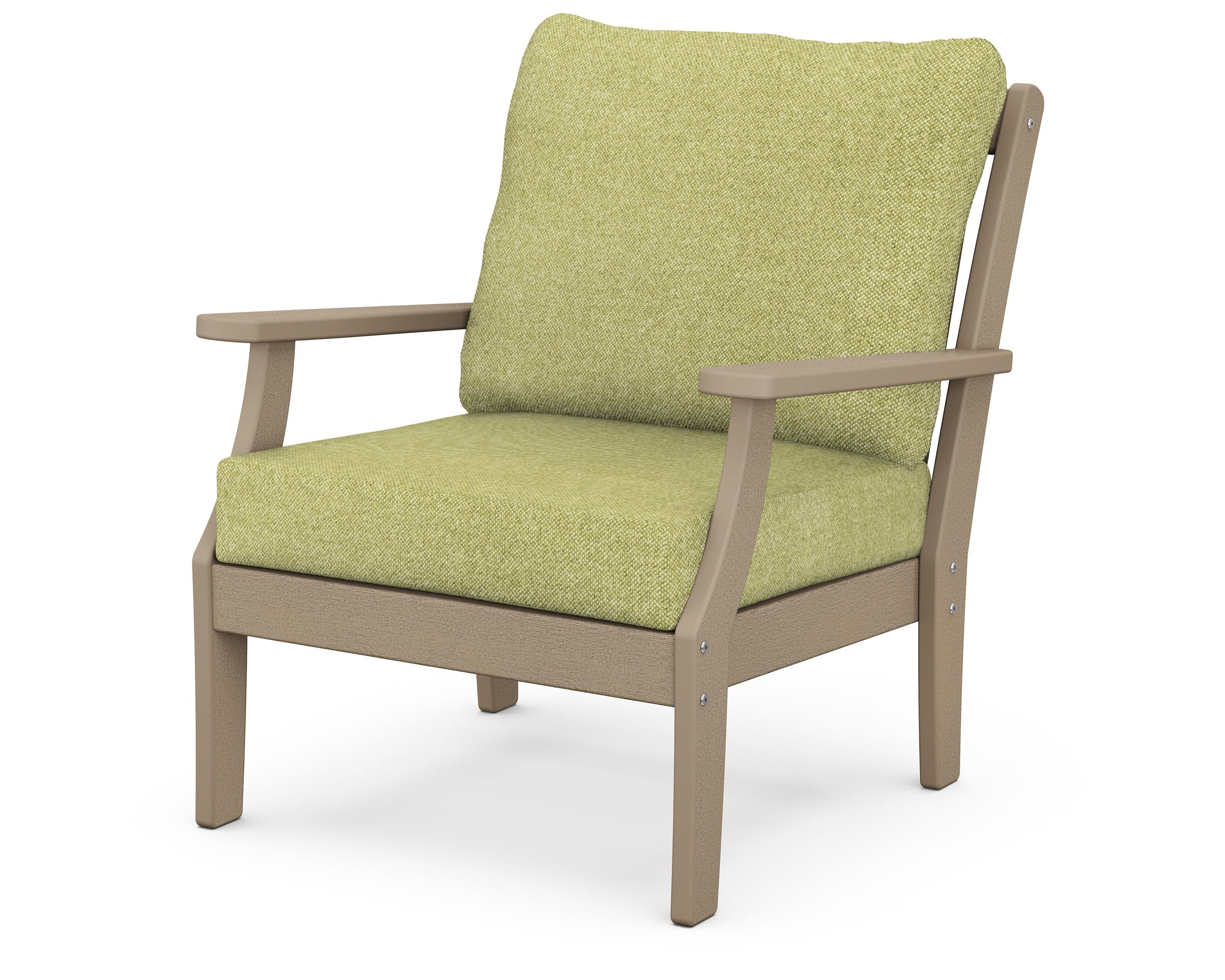 POLYWOOD® Braxton Deep Seating Chair in Vintage Sahara / Chartreuse Boucle