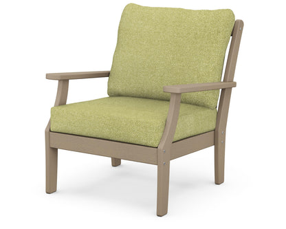 POLYWOOD® Braxton Deep Seating Chair in Vintage Sahara / Chartreuse Boucle