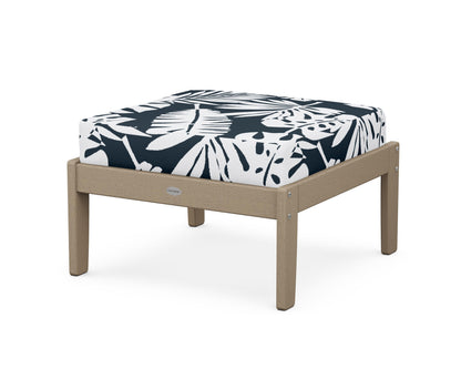 POLYWOOD® Braxton Deep Seating Ottoman in Vintage Sahara / Leaf Marine Indigo
