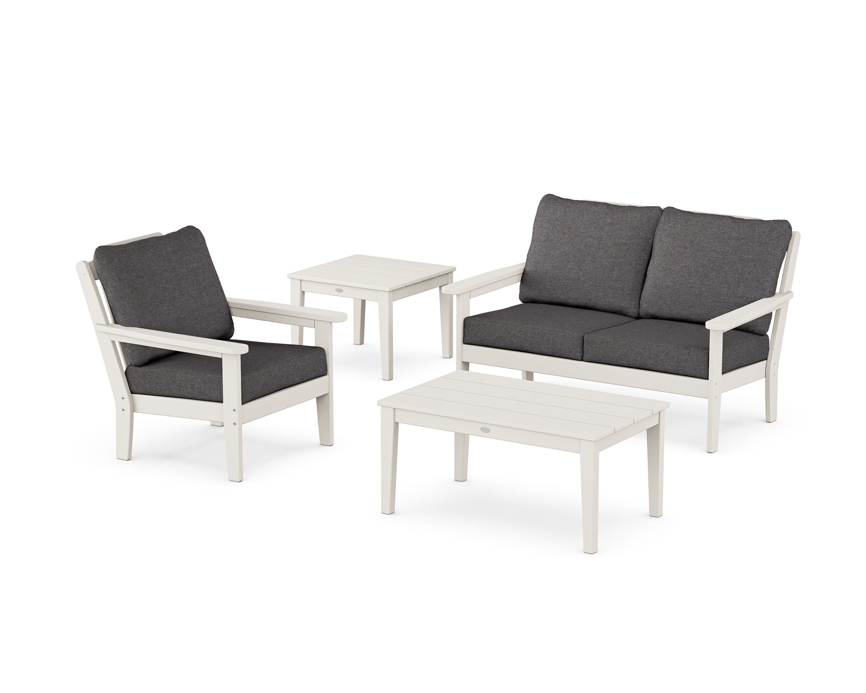 Country Living Wovendale 4-Piece Deep Seating Set in Sand / Ash Charcoal