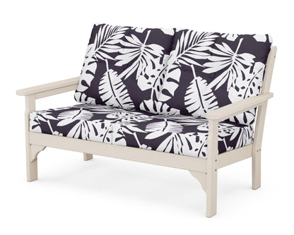 POLYWOOD® Vineyard Deep Seating Loveseat in Sand / Leaf Navy