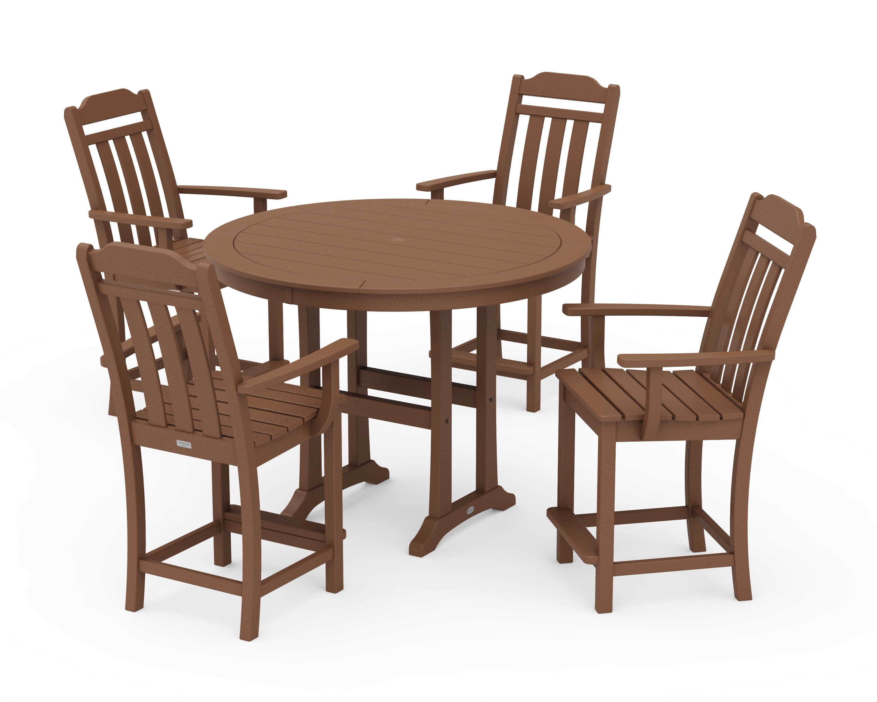 Country Living Cottage 5-Piece Round Counter Set in Teak