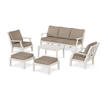 Country Living Wovendale 6-Piece Lounge Sofa Set in Sand / Spiced Burlap