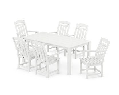 Country Living Cottage Arm Chair 7-Piece Parsons Dining Set in White