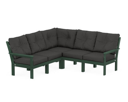 POLYWOOD® Vineyard 5-Piece Sectional in Green / Spectrum Carbon