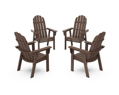 POLYWOOD® Vineyard 4-Piece Curveback Upright Adirondack Conversation Set in Mahogany