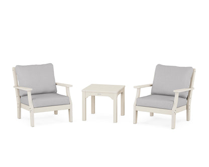 Martha Stewart by POLYWOOD® Chinoiserie 3-Piece Deep Seating Set in Sand / Granite