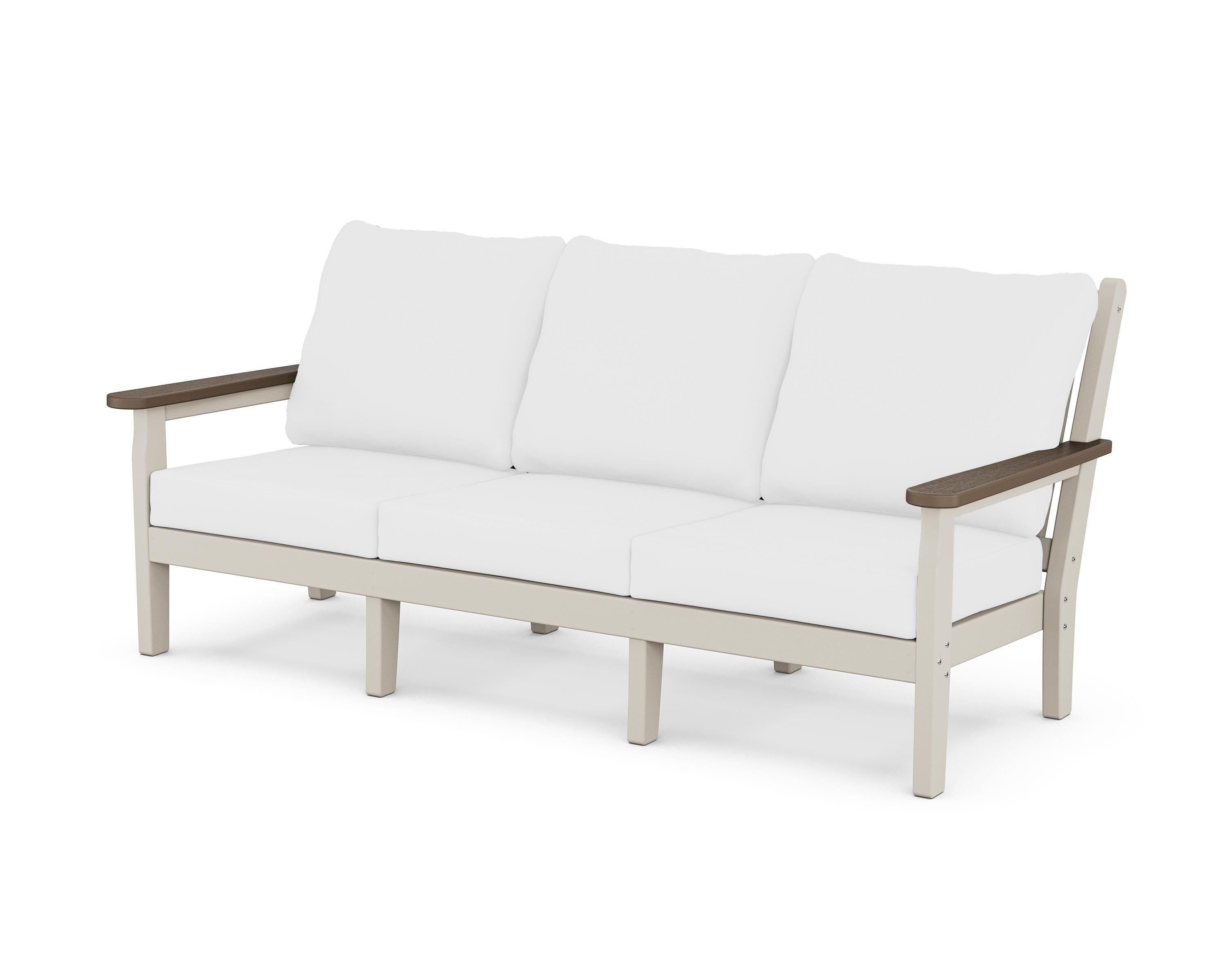 POLYWOOD® Chippendale Deep Seating Sofa in Sand / Kona / Natural