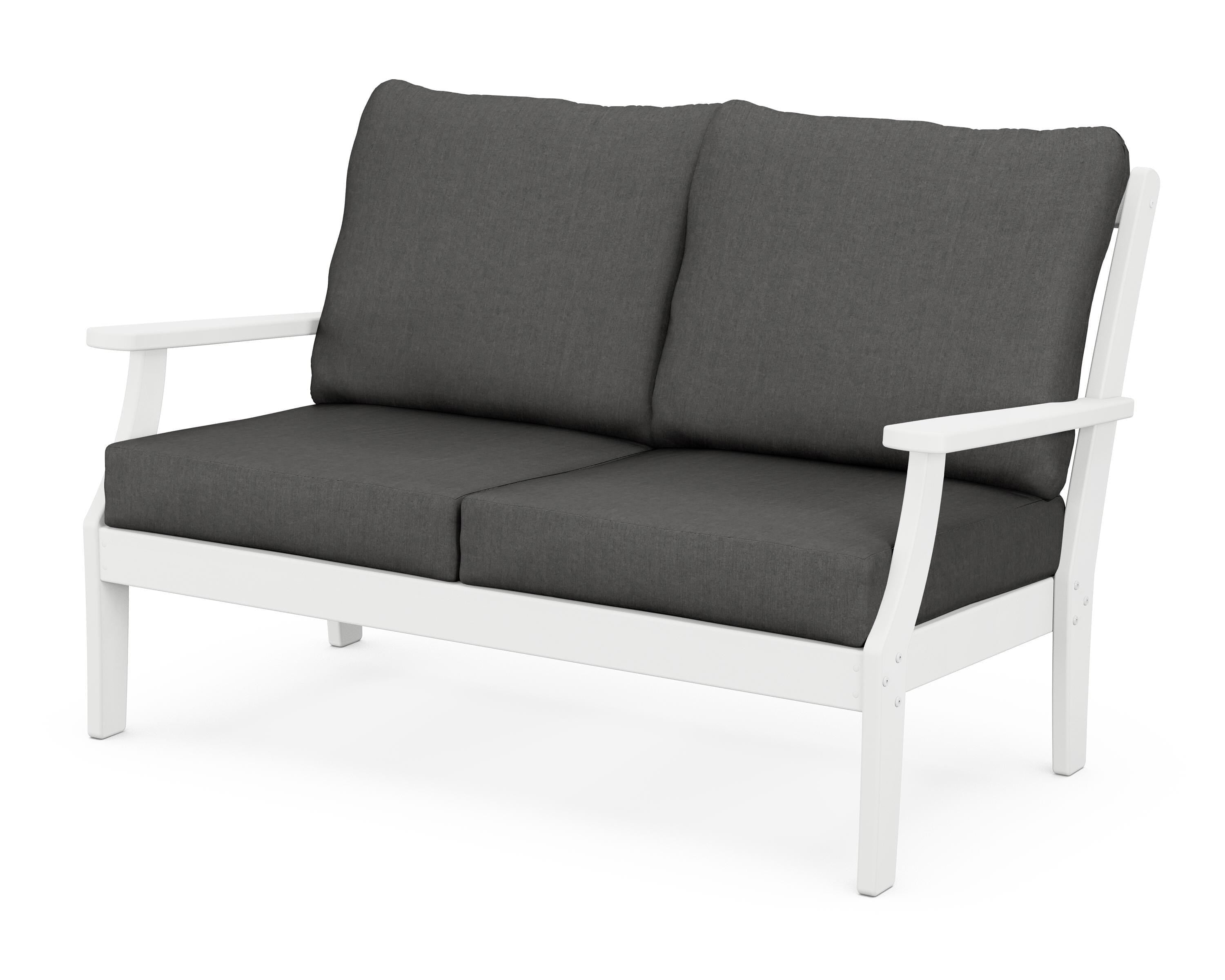 POLYWOOD® Braxton Deep Seating Loveseat in White / Spectrum Carbon