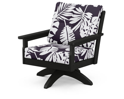Vineyard Deep Seating Swivel Chair - Black