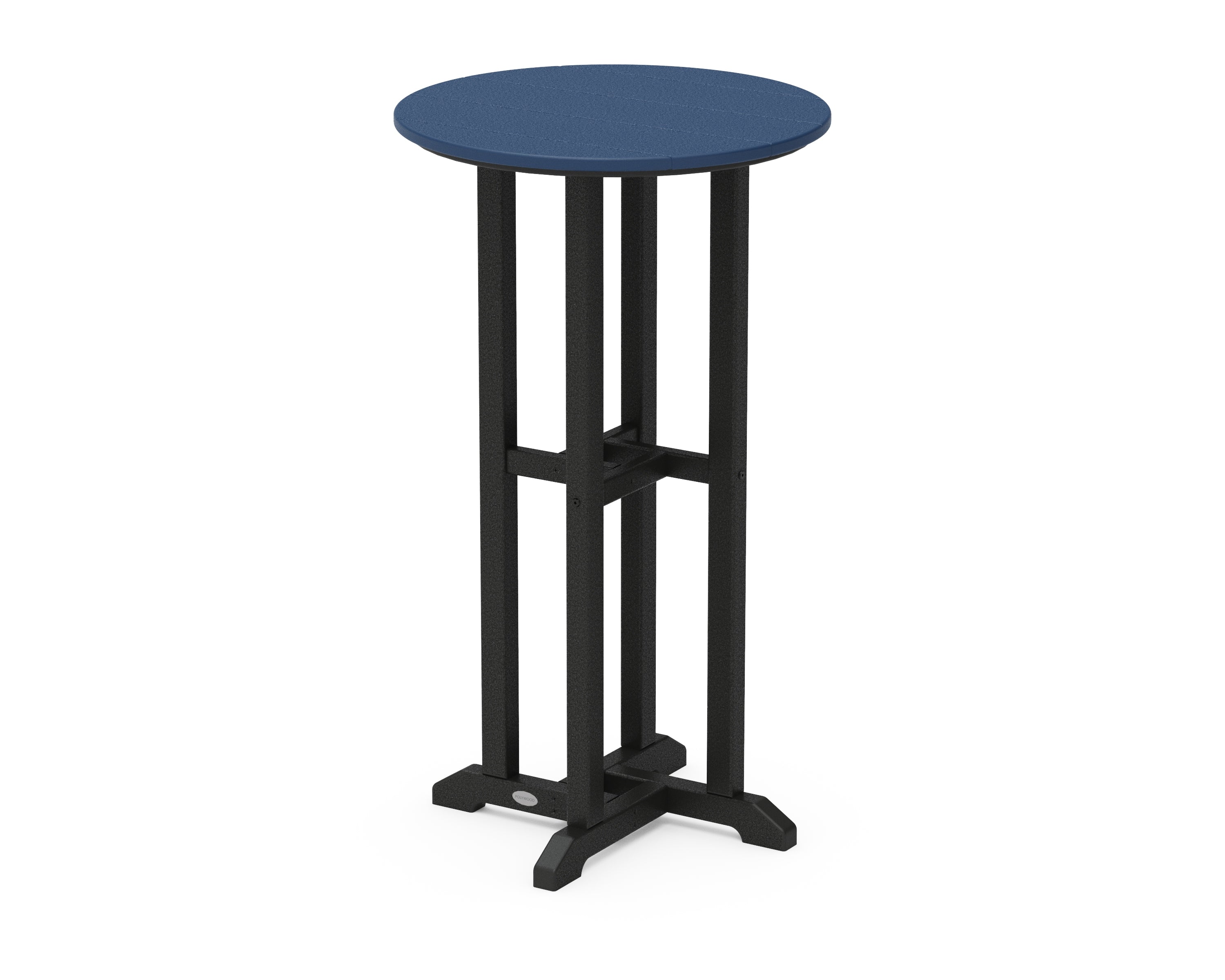 POLYWOOD® Contempo 24" Round Bar Table in Black / Navy