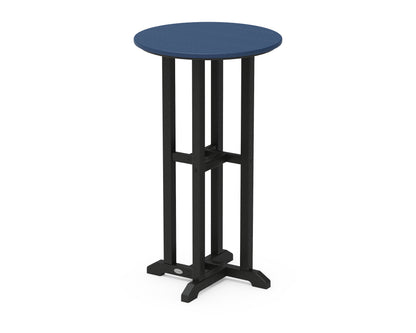 POLYWOOD® Contempo 24" Round Bar Table in Black / Navy