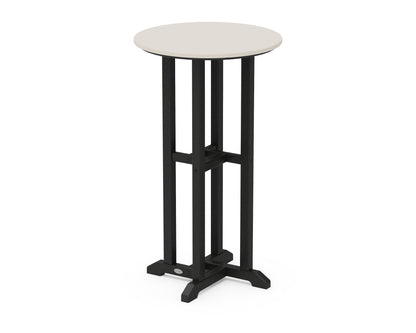 POLYWOOD® Contempo 24" Round Bar Table in Black / Sand