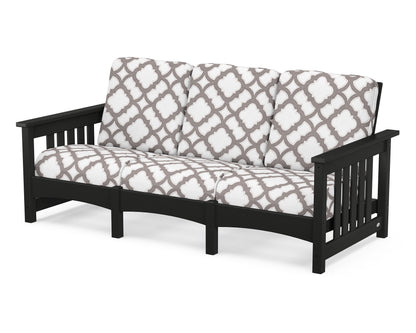 POLYWOOD® Club Mission Sofa in Black / Trellis Grey Mist