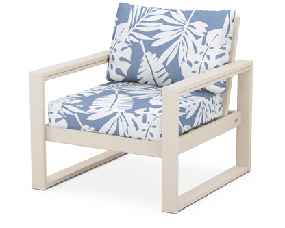 POLYWOOD® EDGE Club Chair in Sand / Leaf Sky Blue