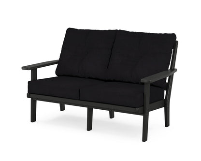 POLYWOOD® Prairie Deep Seating Loveseat in Black / Midnight Linen