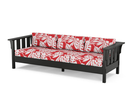 Martha Stewart by POLYWOOD® Acadia Deep Seating Sofa in Black / Leaf Crimson