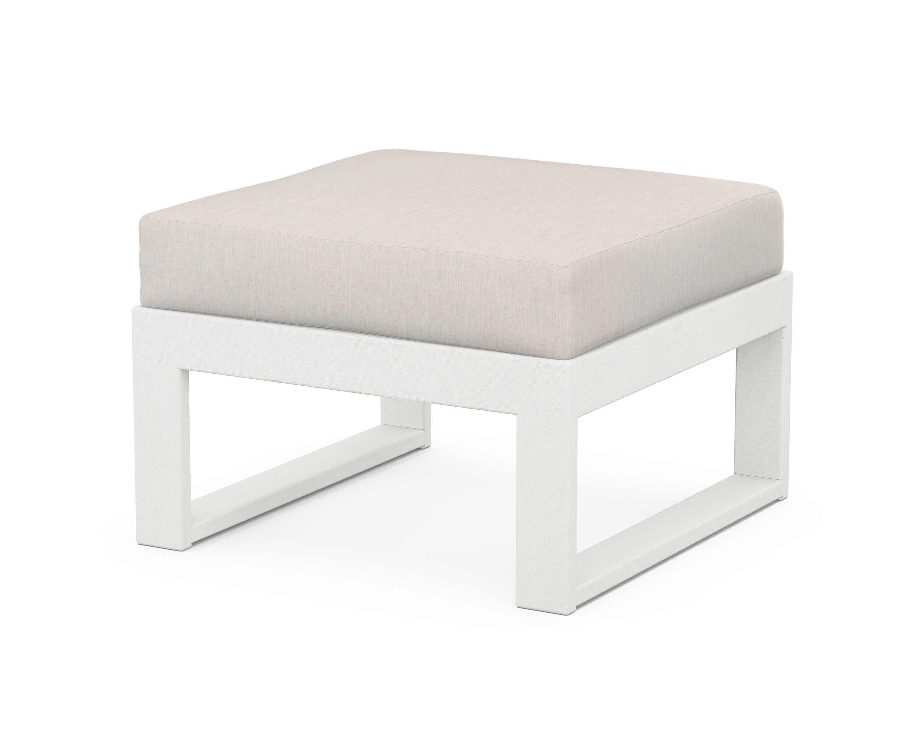 Unbranded Modular Ottoman - Modern in Vintage White / Cast Ash
