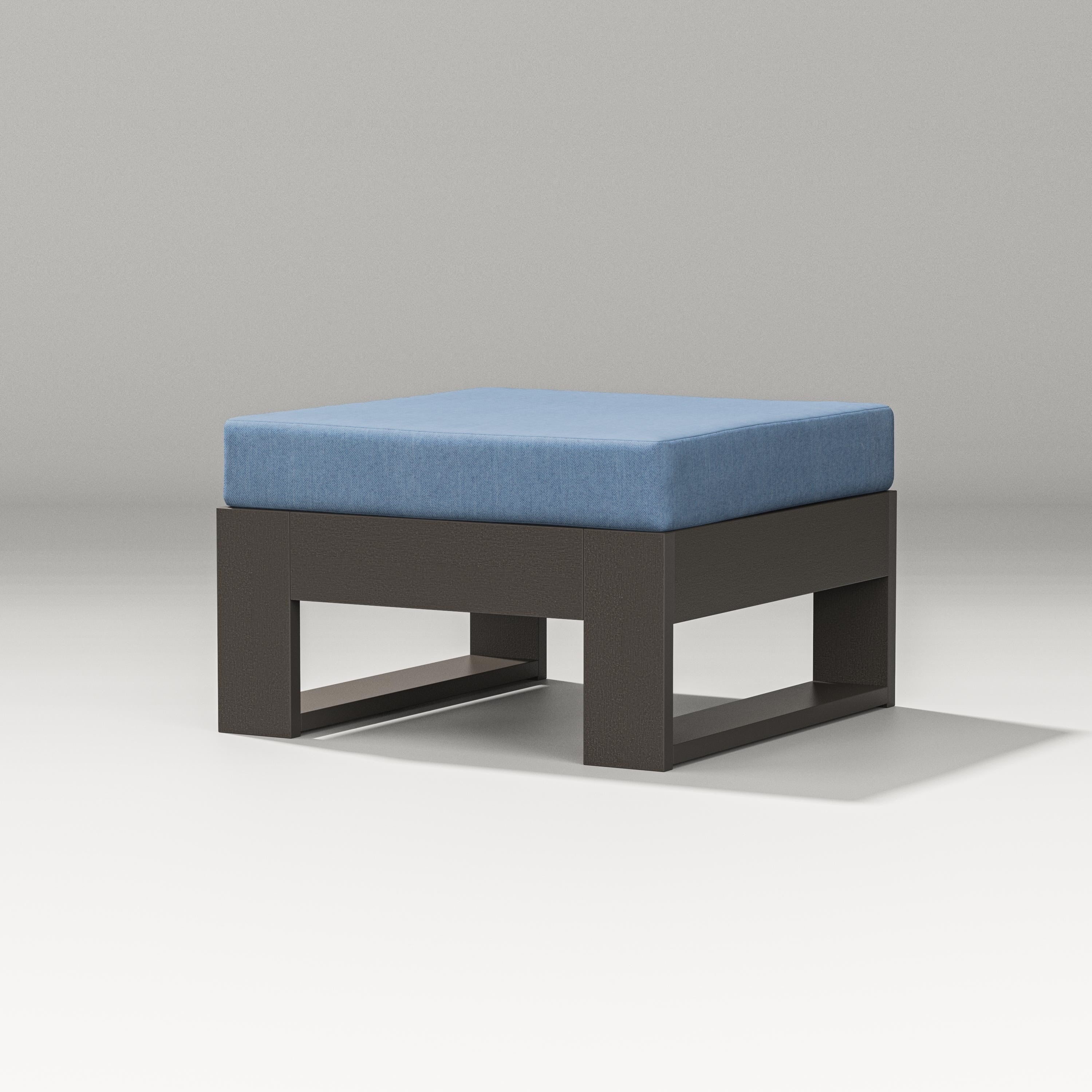 PW Designer Series Latitude Lounge Ottoman in Vintage Coffee / Sky Blue