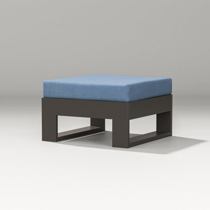 PW Designer Series Latitude Lounge Ottoman in Vintage Coffee / Sky Blue
