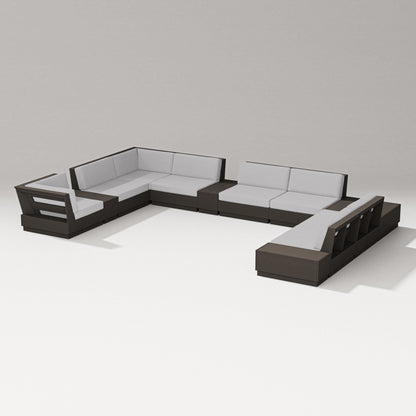 PW Designer Series Elevate 12-Piece Conversation Sectional Set in Vintage Coffee / Granite