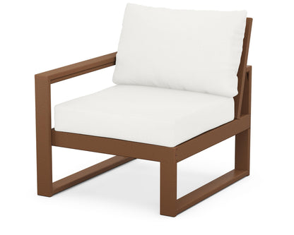 POLYWOOD® EDGE Modular Left Arm Chair in Teak / Natural Linen