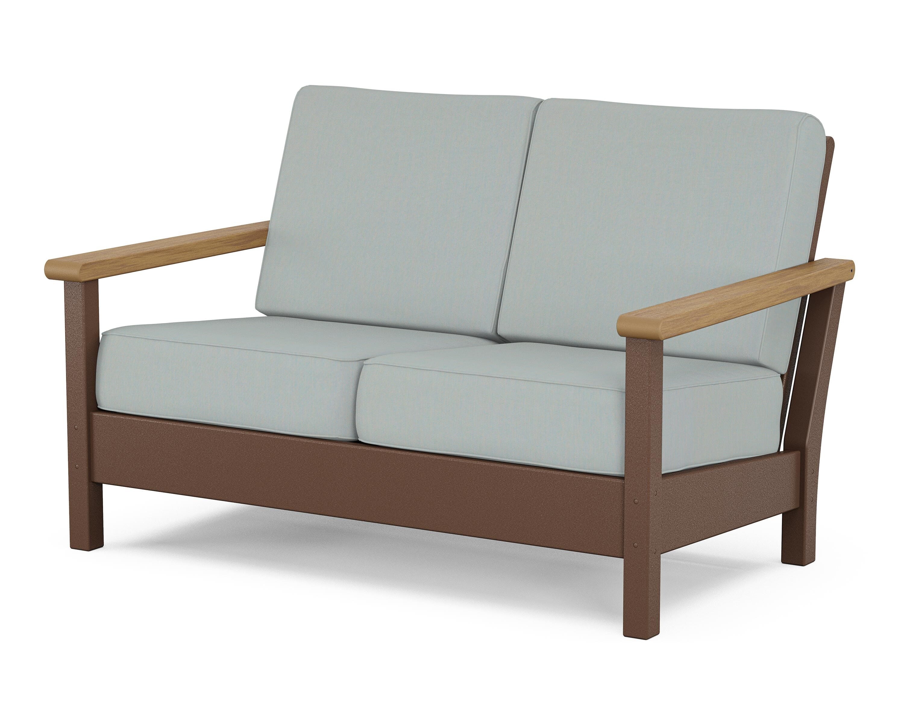POLYWOOD® Harbour Deep Seating Loveseat in Mahogany / Natural / Spa