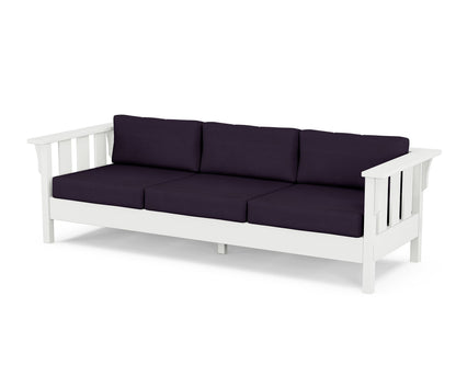 Martha Stewart by POLYWOOD® Acadia Deep Seating Sofa in White / Navy Linen