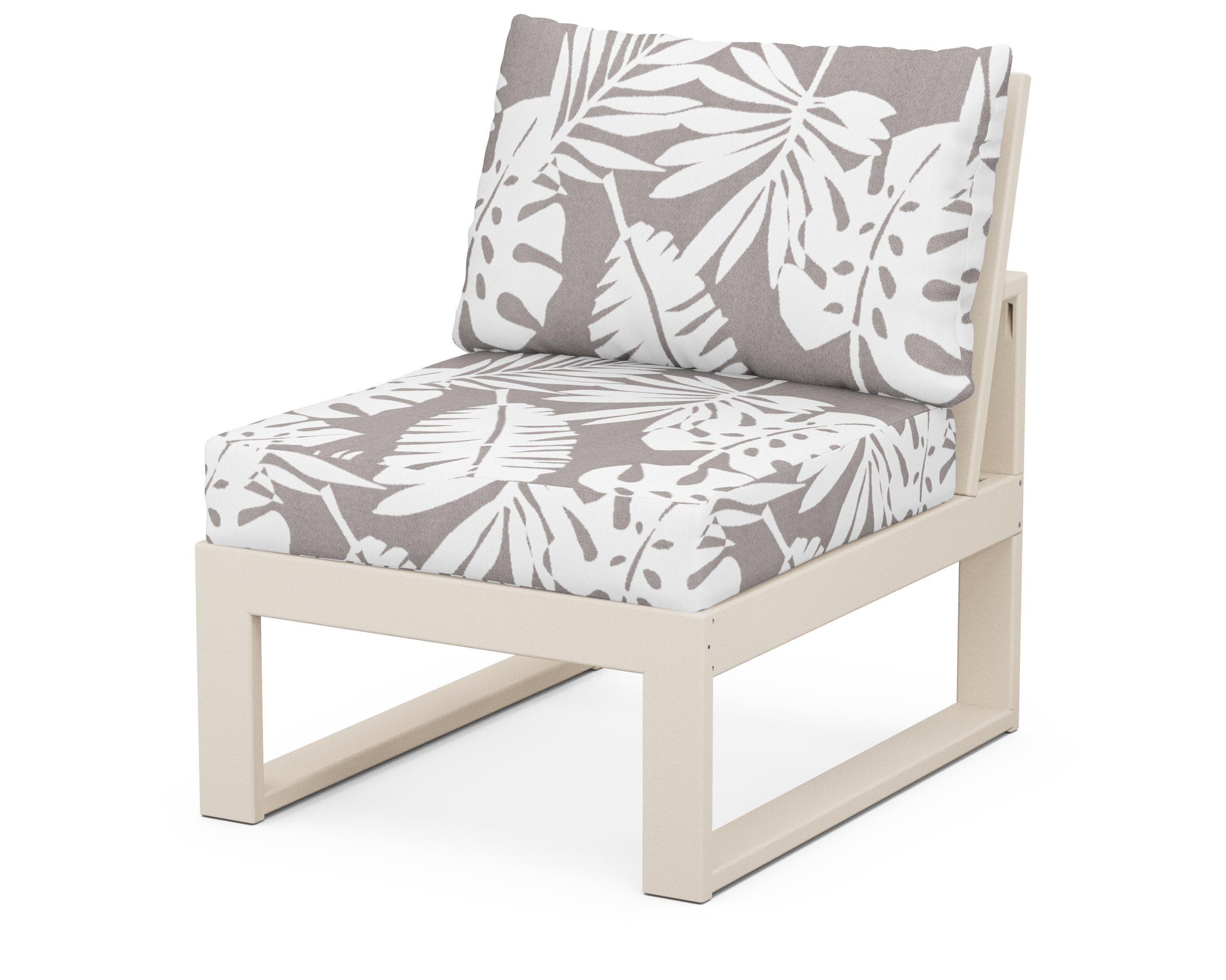 Unbranded Modular Armless Chair in Sand / Leaf Grey Mist