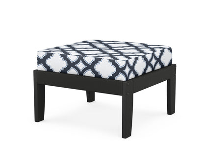 Unbranded Modular Ottoman - Classic in Black / Trellis Marine Indigo