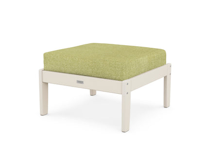 Country Living Cottage Deep Seating Ottoman in Sand / Chartreuse Boucle