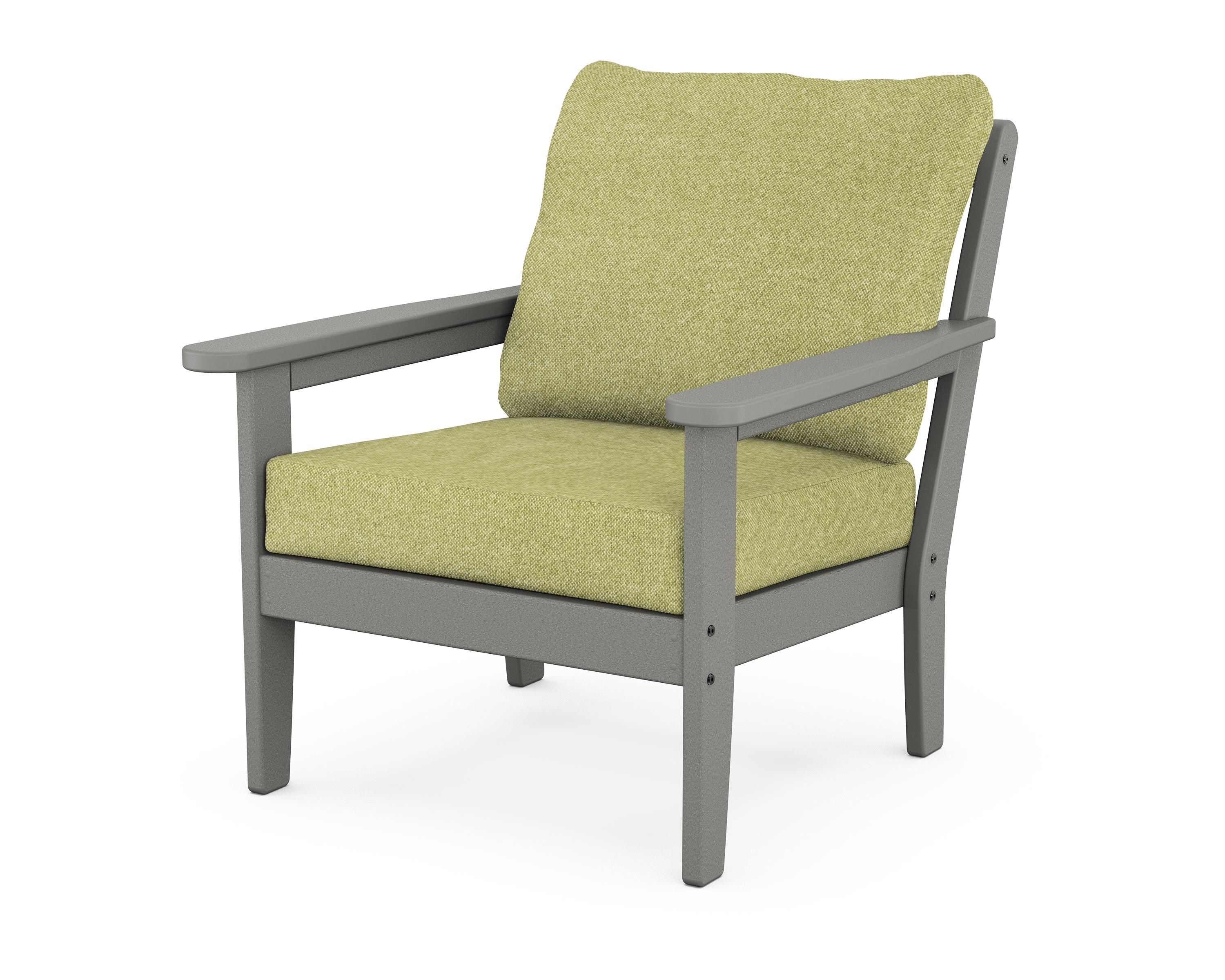 Country Living Cottage Deep Seating Chair in Slate Grey / Chartreuse Boucle
