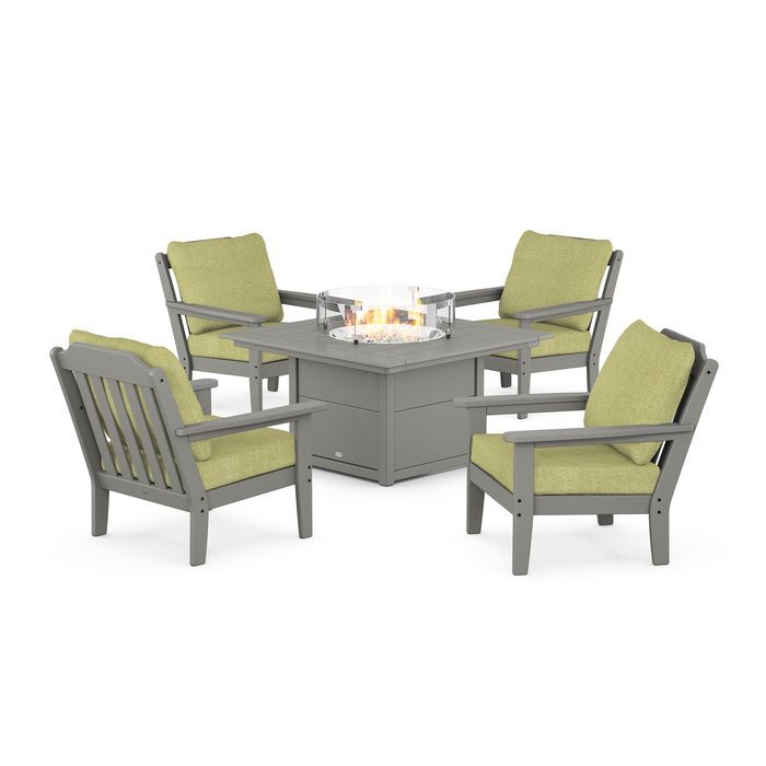 Country Living 5-Piece Deep Seating Set with Fire Pit Table