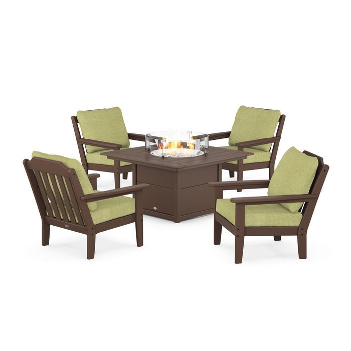 Country Living 5-Piece Deep Seating Set with Fire Pit Table