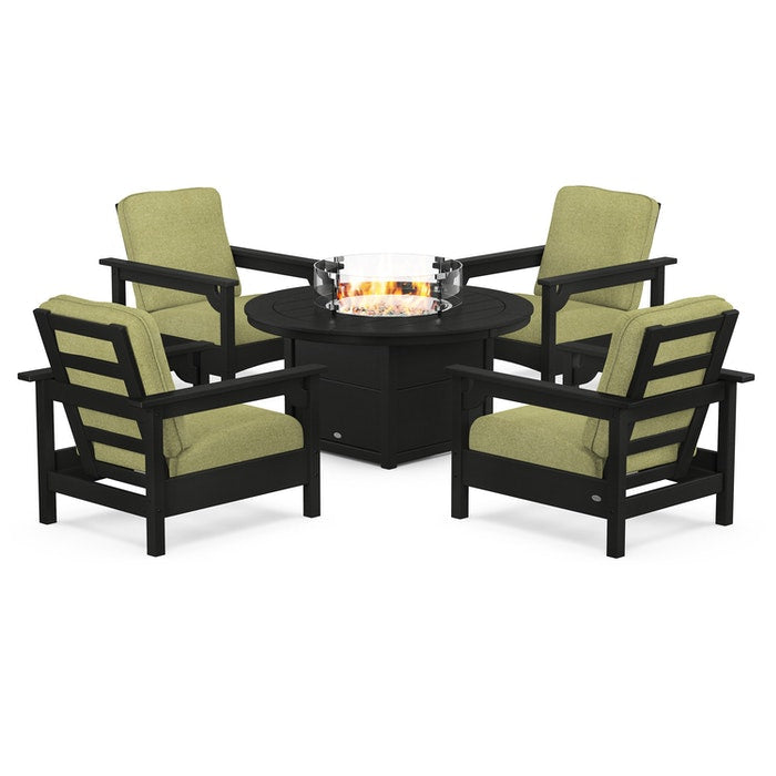 Club 5-Piece Conversation Set with Fire Pit Table