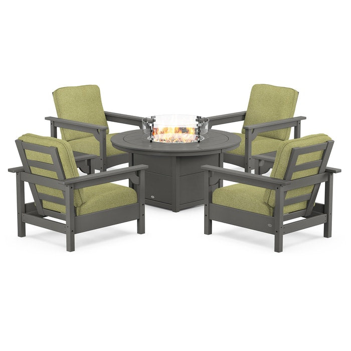 Club 5-Piece Conversation Set with Fire Pit Table