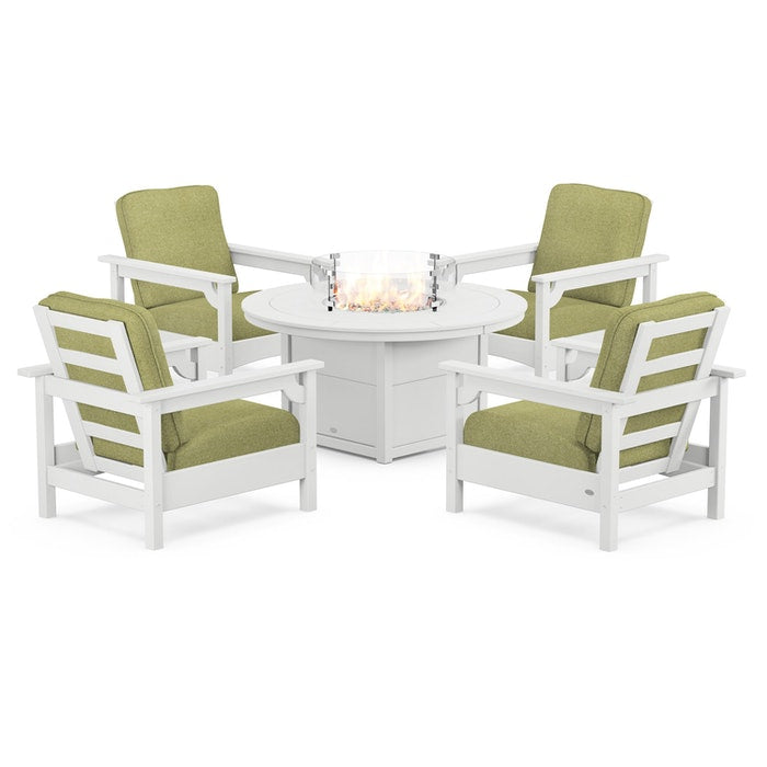 Club 5-Piece Conversation Set with Fire Pit Table