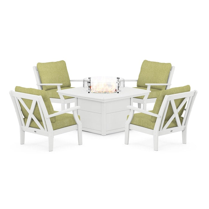 Braxton 5-Piece Deep Seating Conversation Set with Fire Pit Table